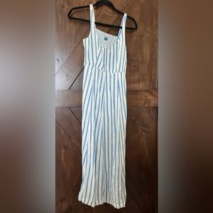 Old Navy Blue and White Striped Maxi Dress